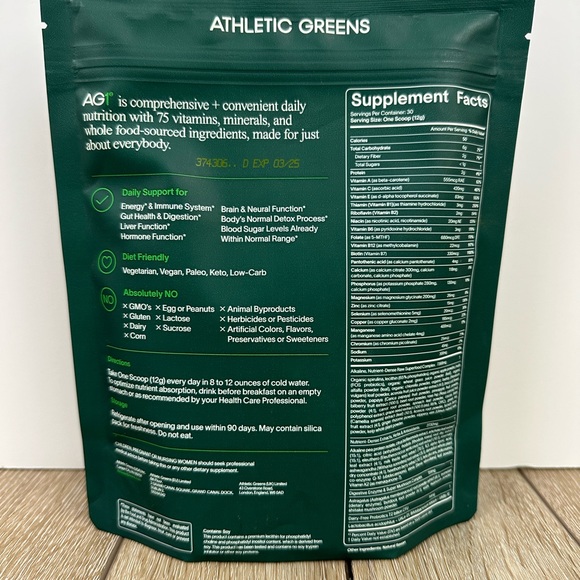 Athletic Works Other New Sealed Ag Athletic Greens 127oz Pouch 3